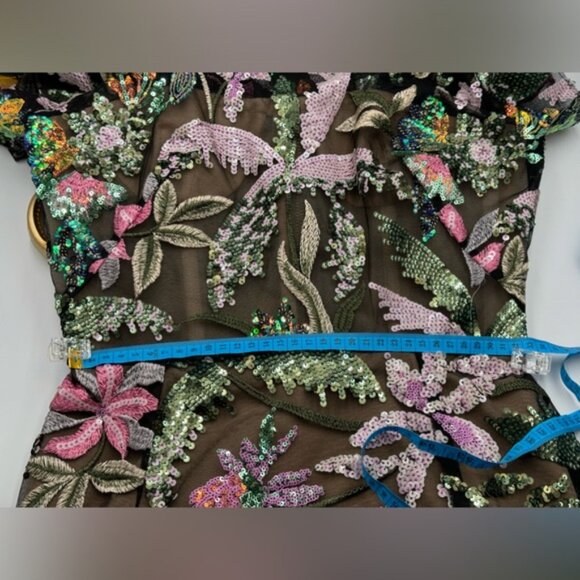 🆕 BRONX & BANCO 🧿 NWOT Zinnia Side-Split Sequin & Embroidered Gown, Sz S US 4 - Picture 15 of 16